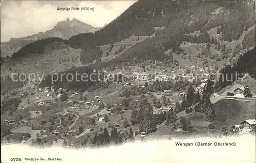 Wengen BE Totalansicht mit Schynige Platte Kat. Wengen