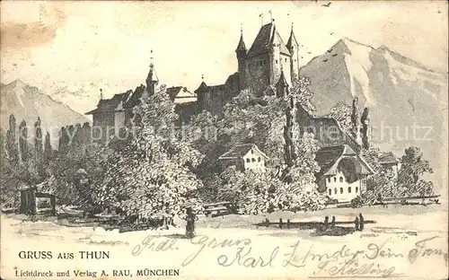 Thun BE Schloss und Kirche Kat. Thun