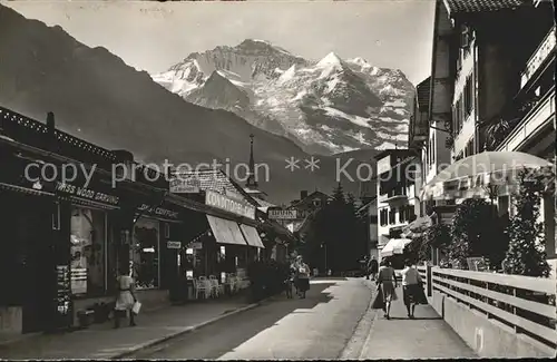 Wengen BE Dorfstrasse mit Jungfraublick Kat. Wengen