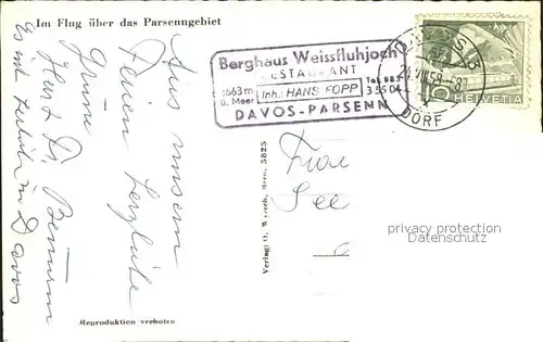 Davos Parsenn GR Fliegeraufnahme Berghaus Weissfluhjoch / Davos /Bz. Praettigau-Davos