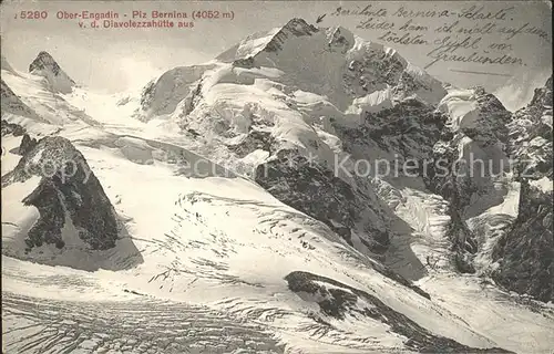 Oberengadin GR Piz Bernina v.d. Diavolezzahuette aus  / St Moritz /Bz. Maloja