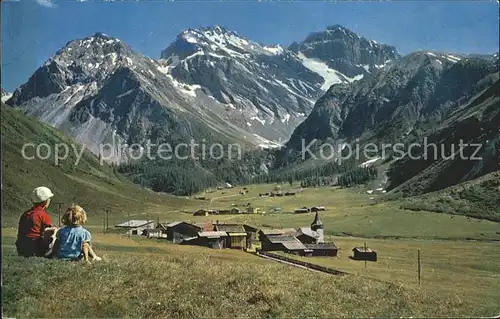 Sertig Doerfli Mittagshorn Plattenhorn Hochducan Kinder Kat. Sertigpass