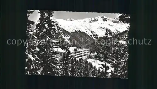 Davos Platz GR Berghotel Schatzalp gegen Pischahorn / Davos /Bz. Praettigau-Davos