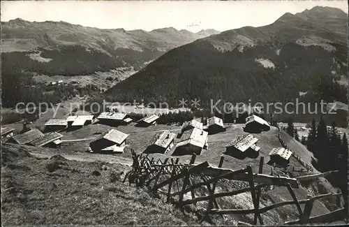 Frauenkirch GR Berghaus Stafelalp Blick gegen Clavadel Leidbachhorn  / Davos /Bz. Praettigau-Davos