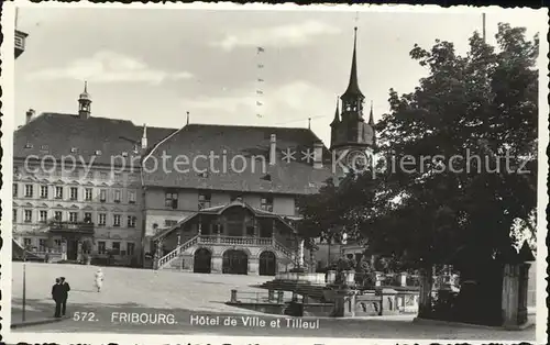 Fribourg FR Hotel de Ville et Tilleul Kat. Fribourg FR