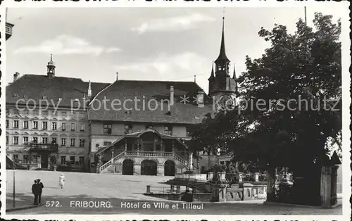 Fribourg FR Hotel de Ville et Tilleul Kat. Fribourg FR