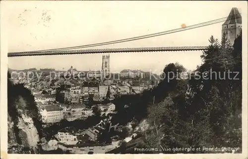 Fribourg FR Vue generale et Pont du Gotteron Kat. Fribourg FR