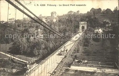 Fribourg FR Le Grand Pont suspendu Kat. Fribourg FR