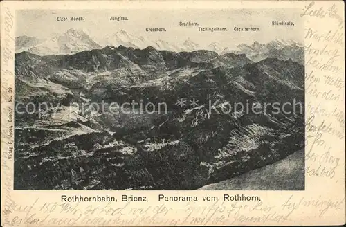 Brienz BE Rothornbahn Alpen Panorama Kat. Brienz