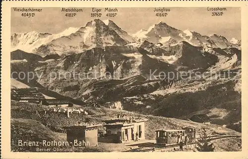 Brienz BE Rothorn Bahn Station mit Alpenpanorama Kat. Brienz