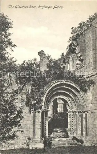 Dryburgh Abbey Cloisters Door Ruines Kat. Grossbritannien