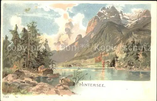 Hintersee Berchtesgaden Kuenstlerkarte Heinisch Kat. Berchtesgaden