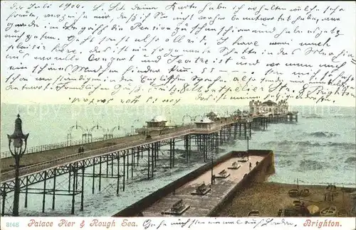 Brighton Hove Palace Pier and Rough Sea / Brighton and Hove /Brighton and Hove