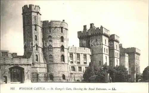 Windsor Castle St George s Gate showing Royal Entrance Kat. City of London