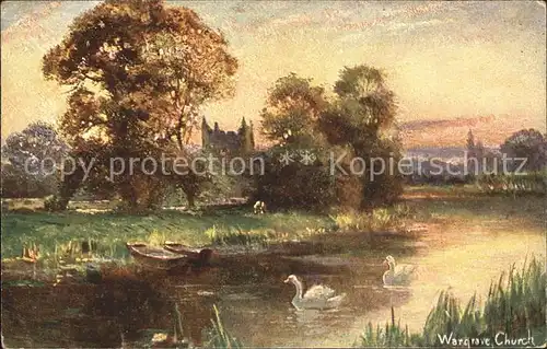 Wargrave Church Swan Kuenstlerkarte Kat. United Kingdom