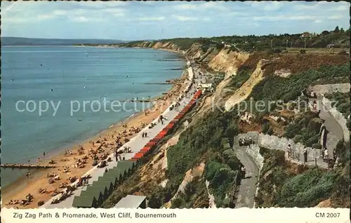 Bournemouth UK Zig Zag Path and Promenade Beach West Cliff Kat. Bournemouth