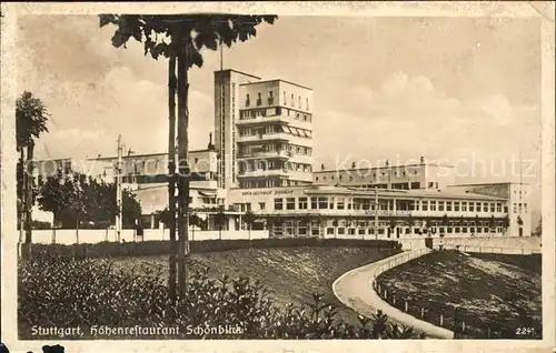 Stuttgart Hoehenrestaurant Schoenblick Kat. Stuttgart