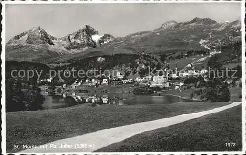 St Moritz GR mit Piz Julier Kat. St Moritz