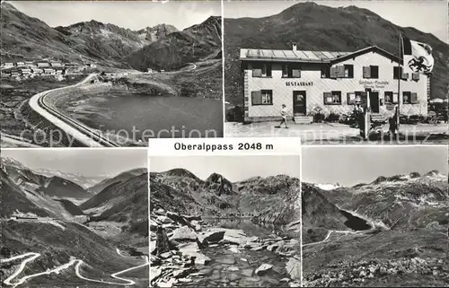 Oberalppass Panorama mit Teilansichten und Restaurant