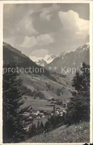 Klosters GR mit Silvrettagruppe Kat. Klosters