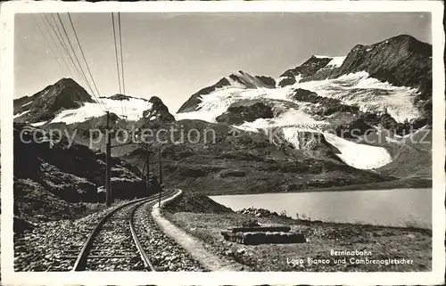 Berninabahn Lago Bianco und Cambrenogletscher Kat. Eisenbahn