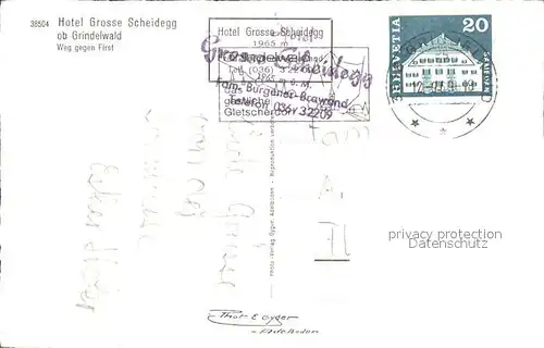 Grindelwald Hotel Grosse Scheidegg Kat. Grindelwald