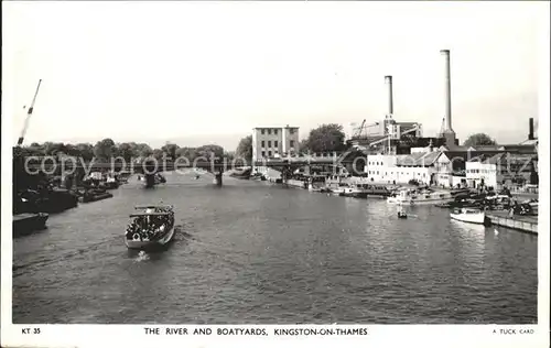 Kingston on Thames The River and Boatyards Tuck s Post Card