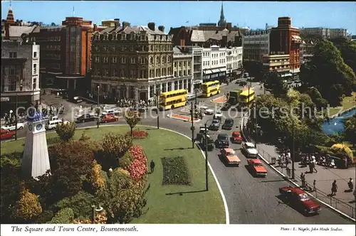 Bournemouth UK Square and Town Centre Monument Doppeldeckerbus Kat. Bournemouth