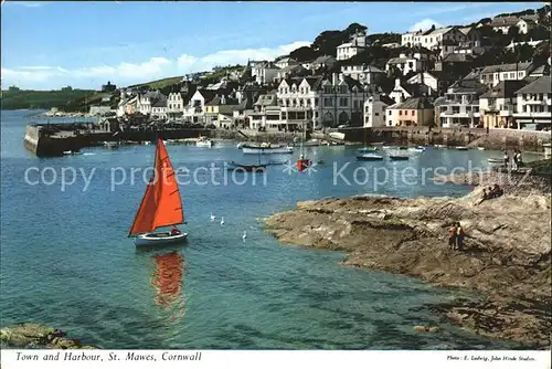 St Mawes Town and Harbour Boat Kat. Cornwall