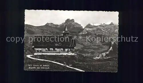 Stoos SZ Kapelle mit Glaernisch Kat. Stoos