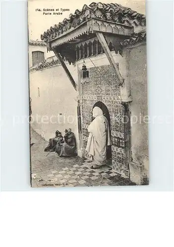 Araber Arabien Volksleben Typen Porte Arabe Scenes et Types Kat. Algier Algerien