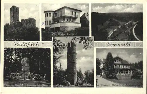 Sobernheim Kurhaus Waldfriede Waldhotel Berghotel Soonwald Burg Koppenstein Jaeger aus Kurpfalz Gedenkstein Kat. Bad Sobernheim