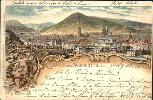 Neustadt Haardt Blick ueber die Stadt Wein Kat. Neustadt an der Weinstr.