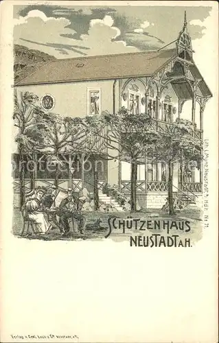 Neustadt Haardt Schuetzenhaus Zeichnung Kuenstlerkarte Kat. Neustadt an der Weinstr.