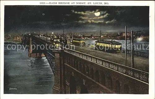 St Louis Missouri Eads bridge night Kat. 