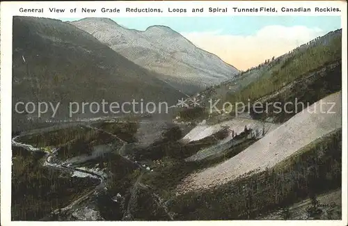 Canadian Rockies New Grade Reductions Loops Spiral Tunnels Field Kat. Kanada