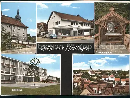 Hettingen Buchen Kindergarten Schulhaus Waldkapelle / Buchen (Odenwald) /Neckar-Odenwald-Kreis LKR