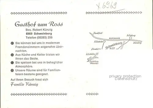 Schweinberg Hardheim Gasthof zum Ross / Hardheim /Neckar-Odenwald-Kreis LKR