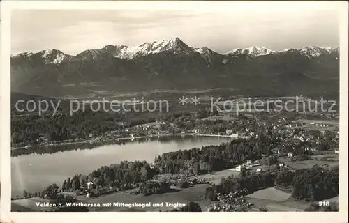 Velden Woerthersee mit Mittagskogel und Triglav /  /