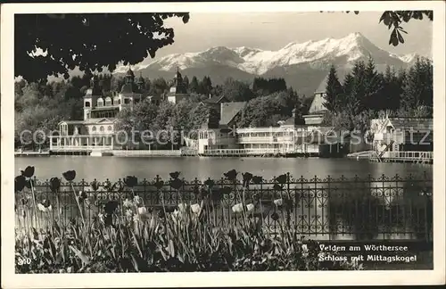 Velden Woerthersee Schloss mit Mittagskogel /  /