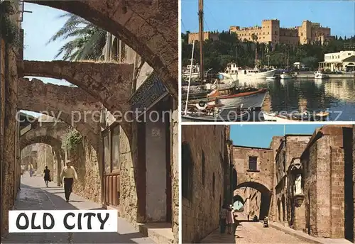 Rhodos Rhodes aegaeis Old City Altstadt Ritterpalast Hafen Fischkutter Kat. 