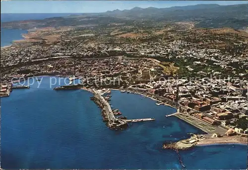 Rhodos Rhodes aegaeis Hafen Fliegeraufnahme Kat. 