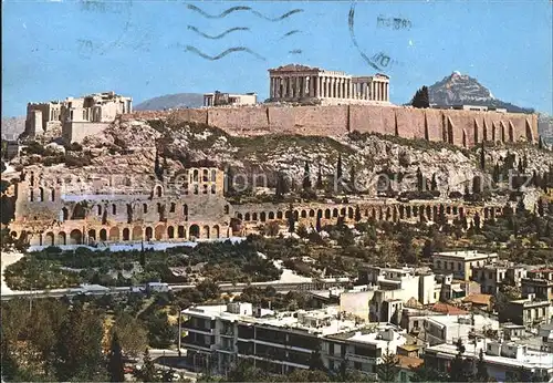 Athen Griechenland Akropolis Blick vom Philopappos Kat. 