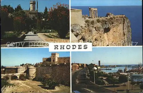 Rhodos Rhodes aegaeis Hafen Palast Tempel Ruine Antike Turm Kat. 