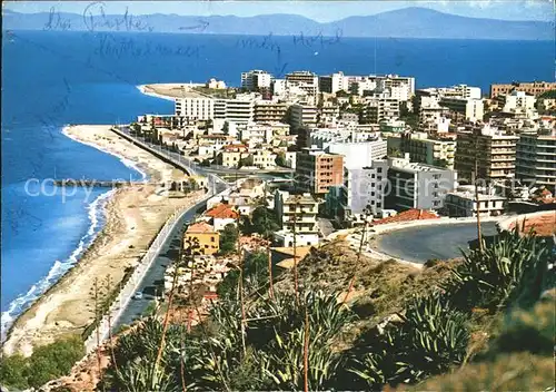 Rhodos Rhodes aegaeis Blick ueber die Stadt Strand Kat. 