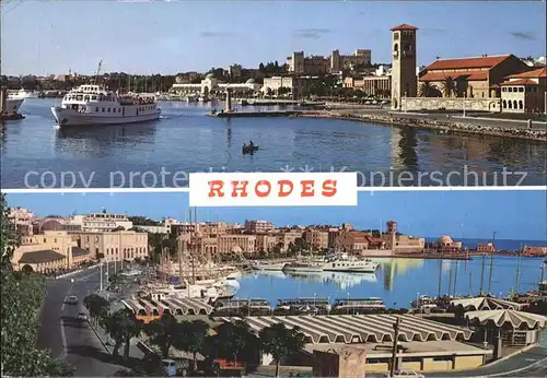 Rhodos Rhodes aegaeis Hafen Faehrschiff Kat. 