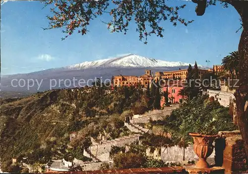 Taormina Sizilien Panoramica con San Domenico ed Etna Palace Hotel Kat. 