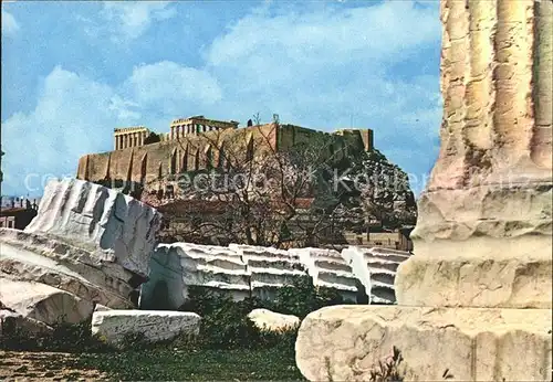 Athen Griechenland Blick Jupiter Tempel Akropolis Kat. 