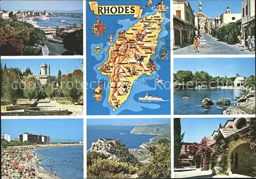 Rhodos Rhodes aegaeis Teilansichten  Kat. 