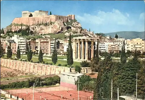 Athen Griechenland Blick auf Olympian Jupiter Tempel Akropolis Kat. 